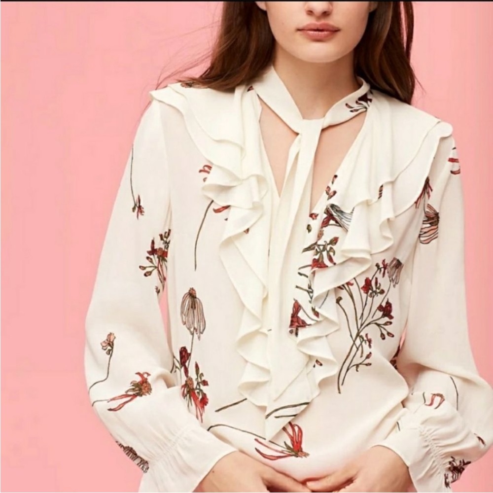 ARITZIA Little Moon Gazania Blouse Floral Ruffle Top